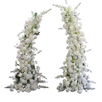 Composition florale artificielle blanche et verte pour arche de mariage, décoration de mariage, arrangement floral pour banquet de mariage