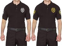 Polo de sécurité en Poly coton noir de première classe avec Badge personnalisé, uniforme de sécurité pour le personnel d'événements