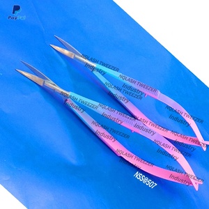 Professional <b>Rainbow</b> Color Eyebrow Tweezers / Lash Flat Tip Beauty Brow Tweezers Stainless Steel Custom Logo - Product Image 6