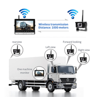 Kit Moniteur de Caméra de Recul Sans Fil AlwayCare DP240-1 IPS/OLED TFT LCD 7 Pouces Quad avec USB 150m Extérieur AHD pour Camions