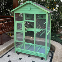 Cage à oiseaux en bois de luxe, grande, résistante aux intempéries, volière extérieure pour perroquets, pinsons, canaris, avec plateau amovible, durable, certifiée FSC, pour animaux de compagnie