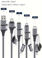 Câble de données USB de charge rapide PD Type C vers Type C 66W en nylon tressé 5 en 1 de haute qualité