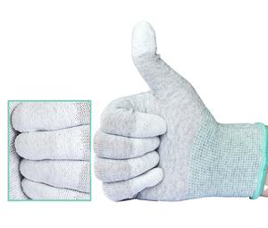 Leenol Antiestático Seguridad 13G Poliéster Medio Dedo Top Fit PU Guante Recubierto Trabajo Protección ESD Guantes - Product Image 1