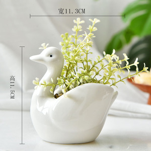 Stile nordico su misura bianco in ceramica fioriera simpatico cartone animato a forma di Multi-animale per la decorazione della casa giardino succulento <span class=keywords><strong>Cactus</strong></span> vasi di fiori - Product Image 5