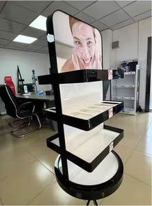 Make up Rack hiển thị sản phẩm chăm sóc da hiển thị đứng Acrylic truy cập cho các sản phẩm làm đẹp Ba Tầng Xoay - Product Image 2