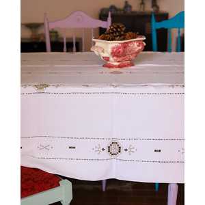 Mantel de Lino Gris con Estampado Antiguo, Diseño Rectangular Sin Arrugas, para Sala de Estar, Comedor, Hoteles, Navidad, Mirellas - Product Image 3