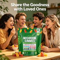 OEM 8-in-1 Mushroom Blend Gummies Gemengde Fruit Smaak Bevat Leeuwenmanen, Ashwagandha & Diverse Paddenstoelenextracten 80 stuks