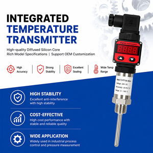Capteur de température PT100 RTD avec affichage numérique intégré, résistance thermique enfichable, sortie 4-20mA pour l'automatisation industrielle - Product Image 4