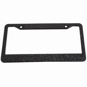 Bling Holder Sparkly 2 Holes Universal Stainless Steel License Plate <b>Frame</b> for Us Cars - Product Image 3