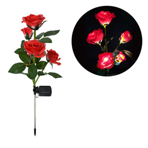 6 <b>LED</b> Solar Rose Flower Solar <b>LED</b> Light Garden Yard Lawn Night Lamp Landscape Garden Home Decoration Flowers - Product Image 4