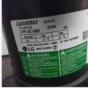 คอมเพรสเซอร์อินเวอร์เตอร์ Lg Jqa048maf ใช้สารทำความเย็น R410a แบบ 3 เฟส 640 โวลต์ สำหรับเปลี่ยนในระบบปรับอากาศแบบรวมศูนย์ - Product Image 2