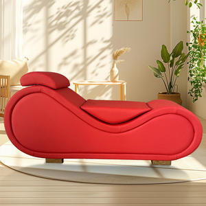 Neu Aufgewerteter S-förmiger <span class=keywords><strong>Sex</strong></span>-Stuhl Heim-Balkon Freizeit-Einzelsofa Massivholz-Liegestuhl mit Metall & PVC - Product Image 2