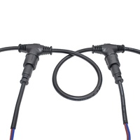 Connecteur étanche de type T pour extérieur, câble 2 ou 3 broches mâle/femelle en PVC pour éclairage mural LED