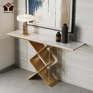 Multi Scenario Application Golden Black Console Tables Durable Porch Tables Hallway Home Marble Entrance Tables With Low Price