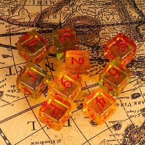 FACCUB, логотип на заказ, 16 мм, D6, желто-зеленые блестящие игровые кубики из смолы, пластиковые кубики RPG, вращение DND RPG, игровая упаковка на заказ - Product Image 1