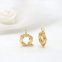 Bracelet et collier à fermoir rond plaqué or 14K, boucle de marin à ressort, accessoires de bijoux DIY, vente en gros pour fabricants