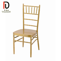 Ensemble de table à manger moderne et économique, chaises de restaurant empilables en métal doré pour événements