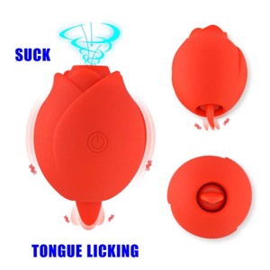 Vibrateur Rose Puissant pour <span class=keywords><strong>Femme</strong></span>, Stimulation Clitoridienne par Succion, Vibrateur Rose <span class=keywords><strong>Noir</strong></span> Double Face en Forme de Lèvre de Langue pour Couples - Product Image 2