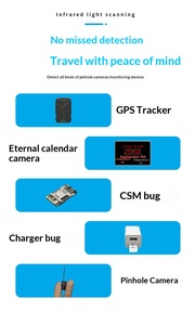 Detector de Cámaras Ocultas Portátil, Detector de Cámaras Espía Mejorado para Viajes, Buscador de Dispositivos Ocultos, Escáner de Señales Inalámbricas de 10 m - Product Image 6