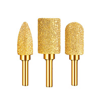 EASY LIGHT Tête de meulage diamantée brasée sous vide, queue de 6 mm, pour le meulage du fer, du métal et de la pierre, foret de meulage de forme ronde, cylindrique et en forme de balle