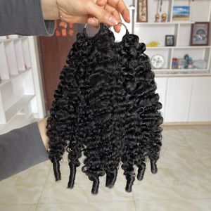 Extensiones de Cabello Humano con Punta de Pluma, Pre-Separadas, Pre-Enlazadas, Cabello Virgen con Efecto Pluma, 100% Rizado Birmano - Product Image 5