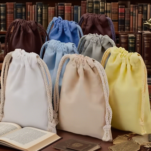 Sinh thái thân thiện lớn bông Pouch - 100% Cotton, đầy màu sắc đôi chuỗi & Biểu Tượng tùy chỉnh cho việc lưu trữ - Product Image 5