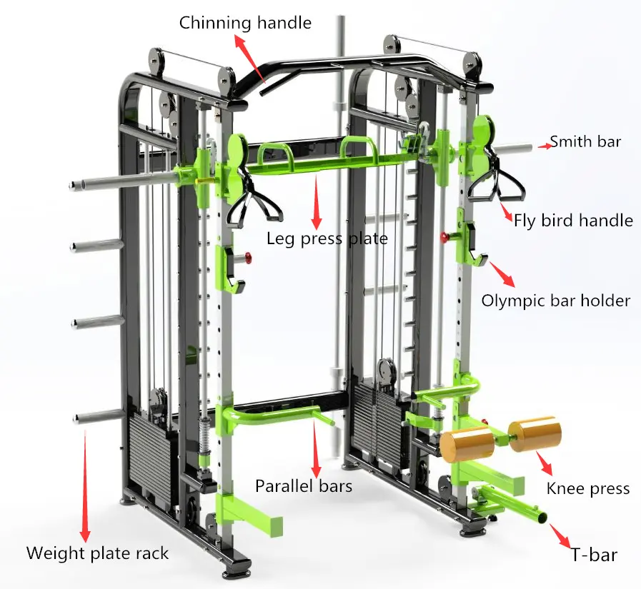 Gym de fitness commerciale A094 support de squat de machine de forgeron d'entraînement multifonctionnel pour la maison