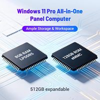 PC industriel tout-en-un 18,5 pouces, Windows 11 Pro, écran capacitif 10 points G+G 1920x1080, 8 Go de RAM