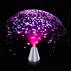 Lámpara de fibra óptica LED de 13 pulgadas, Base de purpurina, iluminación de mesa de cristal relajante nocturna cambiante Multicolor - Product Image 6