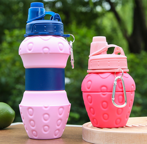 Gourde pliable en silicone de qualité supérieure pour le voyage, bouteille compacte avec mousqueton pour l'aventure en randonnée et les vacances - Product Image 2