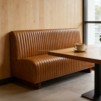 Banquette de restaurant moderne et traditionnelle 2 places en cuir, table à manger avec plateau en marbre et chaises pour hôtel et café