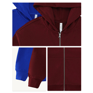 Sweat à capuche zippé imprimé anti-plis à manches longues bouclées 100 % coton de haute qualité, style français, pour le printemps et la chaleur. - Product Image 2