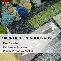 Dalles de moquette minimalistes OEM amovibles en bitume épais et PP, emboîtables, 50x50 ou taille personnalisée, pour bureaux