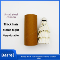 Volants de badminton en plumes d'oie, super durables, base en mousse souple, lot de 6, emballage cylindrique, personnalisables pour l'entraînement, approvisionnement en gros usine