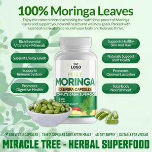 Biologische Pure <span class=keywords><strong>Moringa</strong></span> Oleifera Capsule Kruidensupplement Voor Immuniteit En Energie Boost 180 Vegetarische <span class=keywords><strong>Capsules</strong></span> - Product Image 2