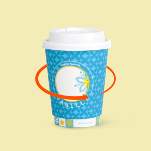 Vaso de Papel Desechable de Doble Pared con Ventana Giratoria y Diseño Personalizado, Vaso de Café con Patrón Interactivo para Cafetería y Panadería - Product Image 1