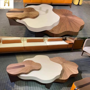 Custom Made Creative Design Italian Tea <strong>Table</strong> Walnut Veneer Lotus Leaf-Shaped Coffee <strong>Table</strong> for Modern Simple Living Room - Product Image 4