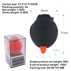 Vibrateur Rose Puissant pour <span class=keywords><strong>Femme</strong></span>, Stimulation Clitoridienne par Succion, Vibrateur Rose <span class=keywords><strong>Noir</strong></span> Double Face en Forme de Lèvre de Langue pour Couples - Product Image 6