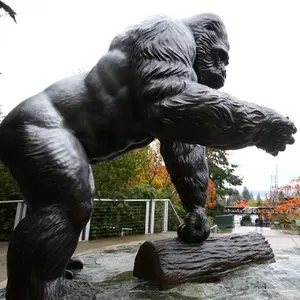 高品质和最优惠的价格户外花园大型坐青铜大猩猩雕像