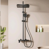 Ensemble de douche de piano à LED de luxe avec affichage de la température Robinets thermostatiques Système de mélangeur de douche cascade de pluie mural
