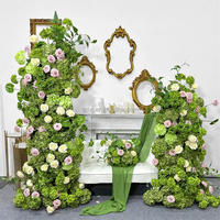 Arche de fleurs artificielles réalistes vertes de la série Monet Wild Lotus pour décoration de jardin et arrangements de mariage style forêt