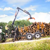 الغابات atv مقطورة نقل الأخشاب مع رافعة لودر جرار مع التصدي تستخدم مقطورة نقل الأخشاب