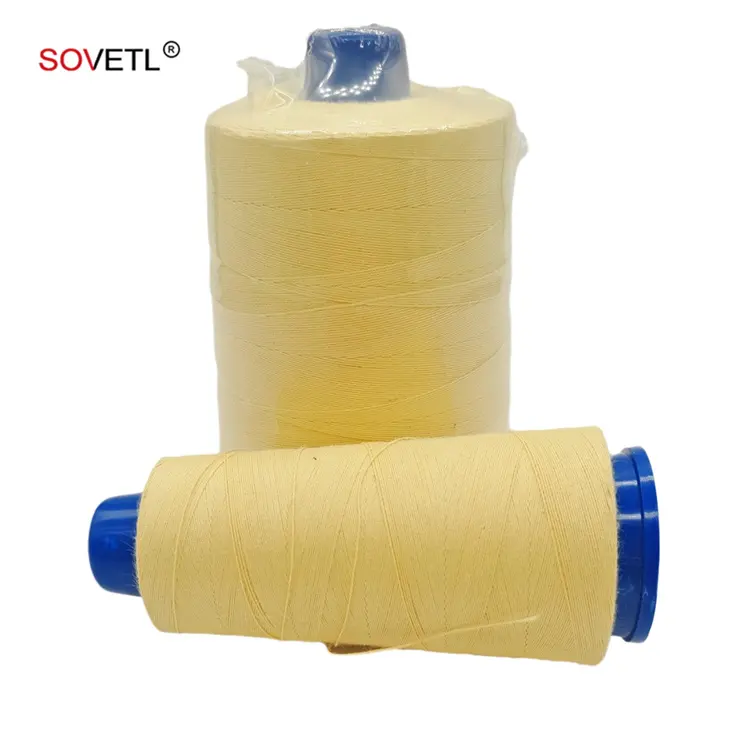 Para Aramid iplik iplik 20s/1 yüksek sıcaklık yangına dayanıklı dayanıklı alev geciktirici kesikli elyaf Kevlars Aramid iplik