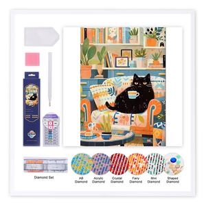 OEM ODM personalizzato nuovo stile creativo <span class=keywords><strong>dipinti</strong></span> di diamanti simpatici animali di gatto nero poggia caffè Design decorazione della parete per la decorazione della stanza di casa - Product Image 1