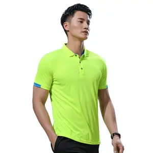 Camiseta deportiva para hombre, polo de secado rápido para gimnasia, manga corta, absorbente en húmedo, popular fábrica, venta al por mayor, 2021