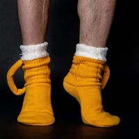 Cadeaux de fête des pères nouveauté chaussettes de sol noël créatif 3D tricot bière tasse chaussettes