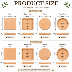 Sous-verres en bois naturel en gros pour usine, avec gravure laser, en noyer et bambou, personnalisables avec logo, idéaux comme cadeaux - Product Image 3
