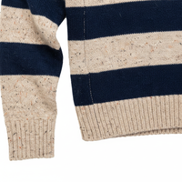 Pull rayé New England en bleu océan pour homme