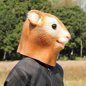 Máscara de Disfraz de <span class=keywords><strong>Ardilla</strong></span> de Lujo, Máscara de Fiesta de Cabeza Completa de Animal de Látex de Goma Suave, Máscara de Animal de Cosplay Novedosa para Adultos - Product Image 6