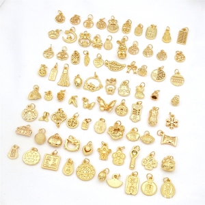 จี้ชุบไฟฟ้า 14k รักษาสีได้ ตัวอักษรฟู่ สร้อยข้อมือ DIY ขนาดเล็ก สร้อยคอ เครื่องประดับลูกปัด D104 - Product Image 3